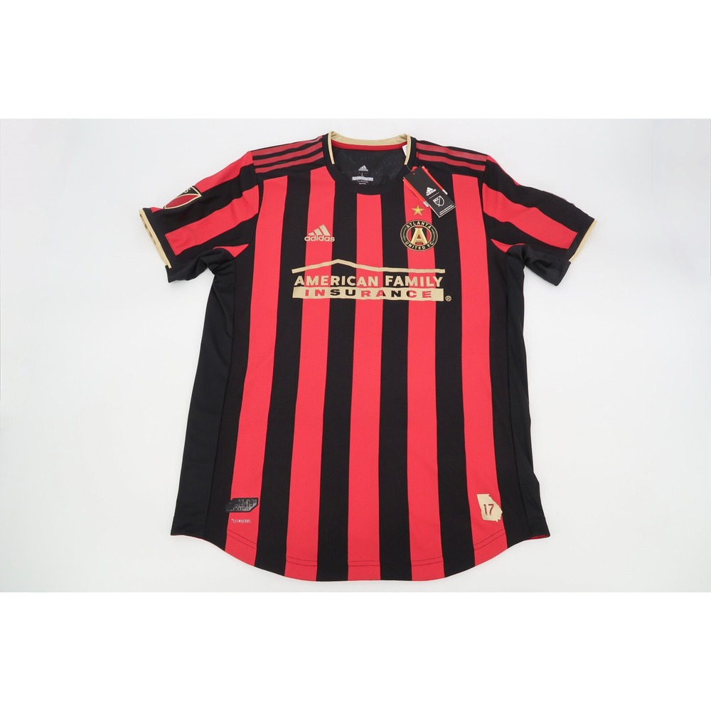 Adidas Atlanta United Soccer Jersey Mens Large Black Red 2019 Bader #8 NWT